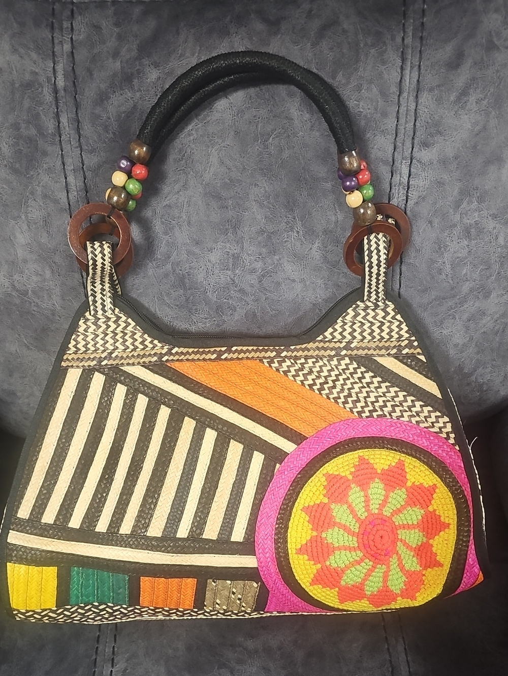 Colorful Patterned Women's Tote Bag - Multicolor